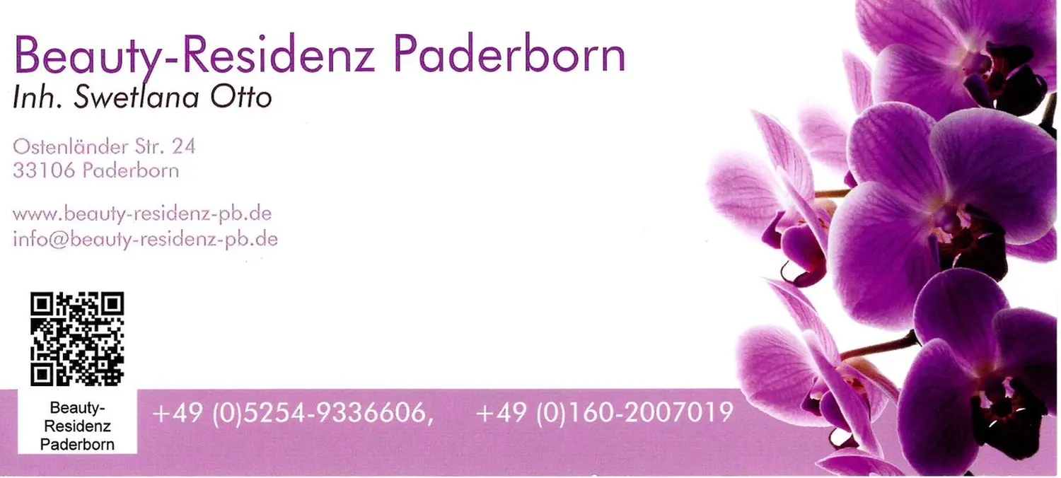 Visitenkarte der Beauty-Residenz Paderborn